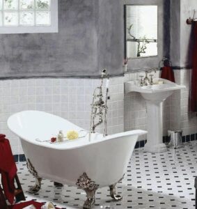 Herbeau - Baignoire en fonte, ambiance rétro dans la salle de bains