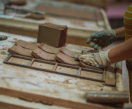 A closer look at NEW TERRACOTTA's handcrafted terracotta floor tiles