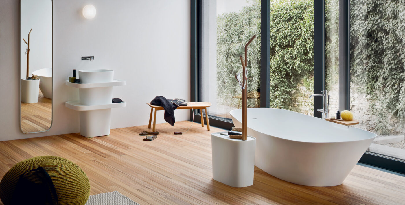 Total look corian pour cette salle de bains Rexa Design - Chez Hydropolis