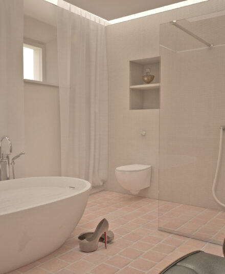 Renovation of a master bathroom - View of the toilet space - Project in Saint Rémy de Provence - Hydropolis