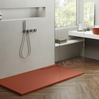 Tendances salles de bains : receveur de douche terracotta_Hidrobox