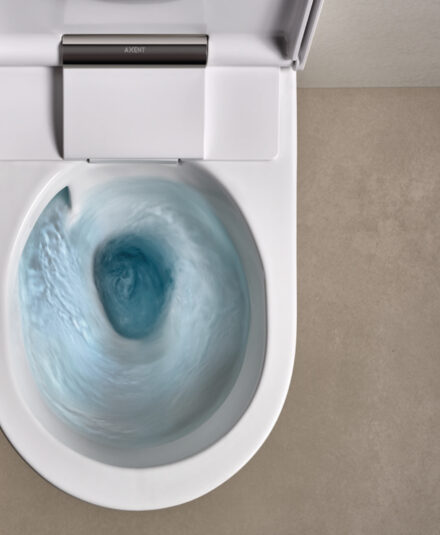 Le wc lavant AxentOne - Son design compact lui permet de s'intégrer parfaitement à tous les aménagements intérieurs.