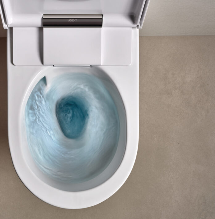 Le wc lavant AxentOne - Son design compact lui permet de s'intégrer parfaitement à tous les aménagements intérieurs.