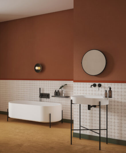 Total look contemporain pour cette salle de bain de chez Ex.T, disponible chez Hydropolis