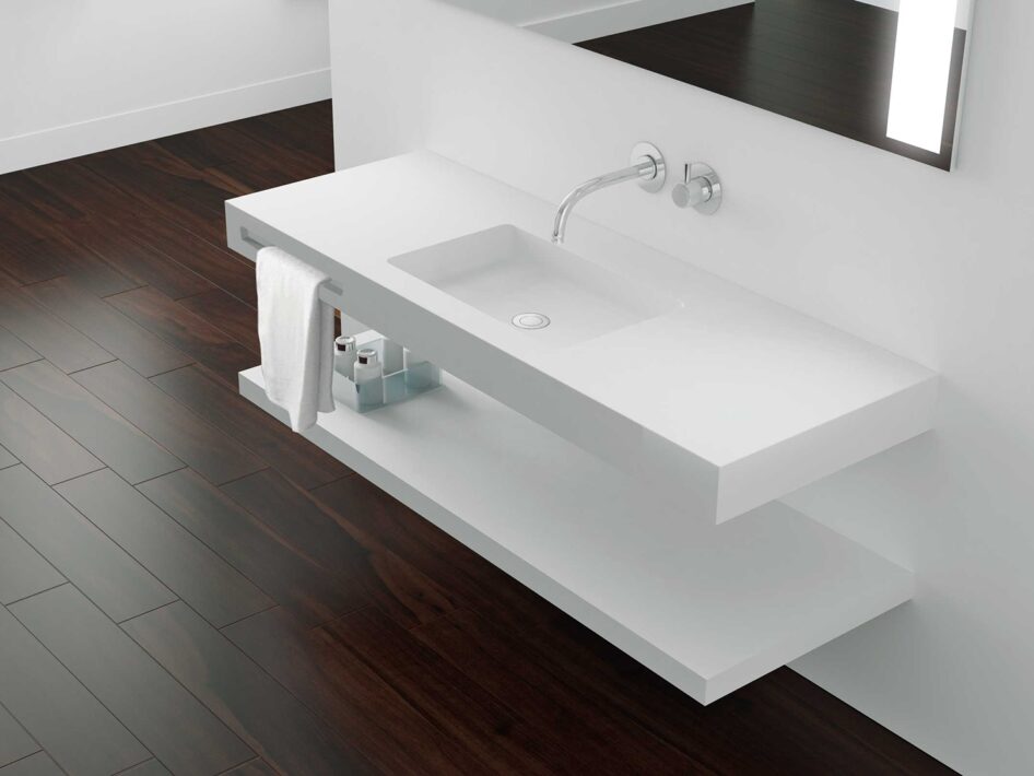 Lavabo simple suspendu avec plan intégré_Hidrobox Chez Hydropolis