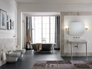 Baignoire en fonte, ambiance rétro dans la salle de bains - Sbordoni