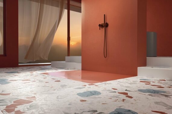 BetteAir la nouvelle dalle de douche en acier vitrifié - Couleur terracotta - Chez Hydropolis