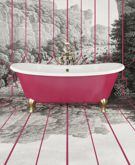 Devon&Devon célèbre la couleur Pantone de l'année 2023 en réinterprétant sa baignoire en fonte Admiral en Viva Magenta
