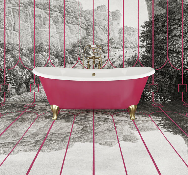 Devon&Devon célèbre la couleur Pantone de l'année 2023 en réinterprétant sa baignoire en fonte Admiral en Viva Magenta