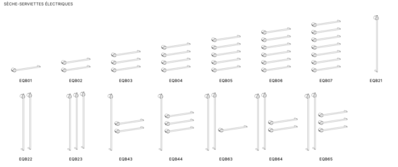 Schéma technique_Sèche-serviettes électrique-acier inoxydable_Equilibrio_CEADESIGN