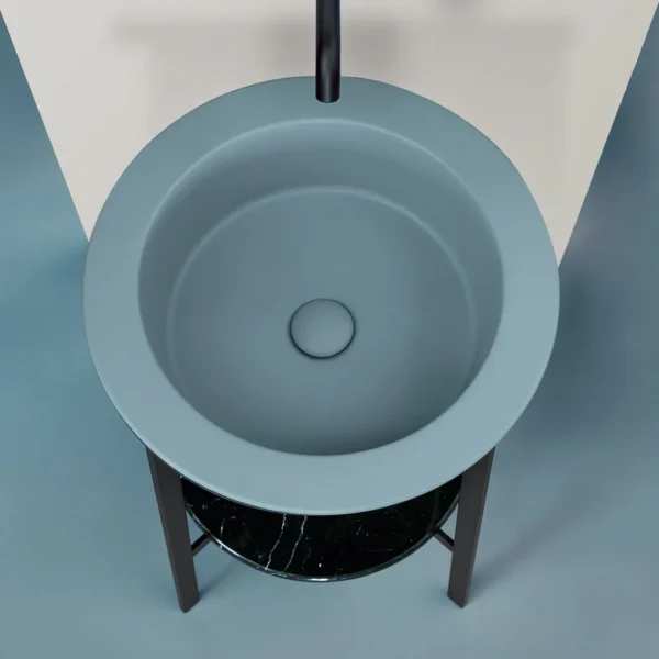 Catino Tondo - Ceramica Cielo - Collection I Catini - Meuble sous vasque avec piètement - Métal, céramique ou marbre - Hydropolis