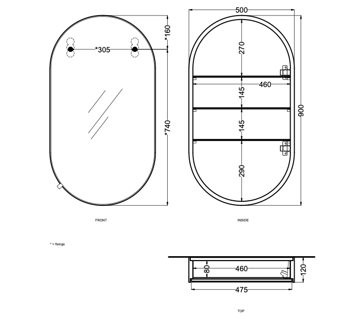 Technique - Oval Box - Collection I Catini - Ceramica Cielo - Armoire de toilette avec corps laqué - Hydropolis