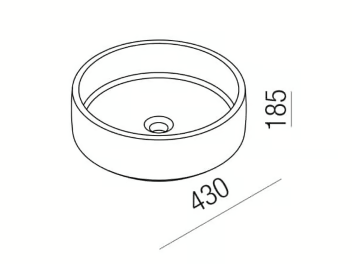 Technical diagram - Freestanding basin 43x185 Cenote - Agape