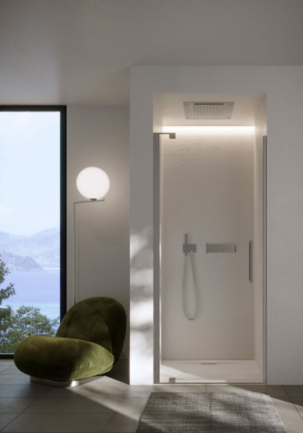 Cabine de douche SLIM avec verre transparent et profilés en finition Cromo-630x900_Disenia