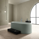 Ease_Baignoire îlot en solid surface bleue_Inbani