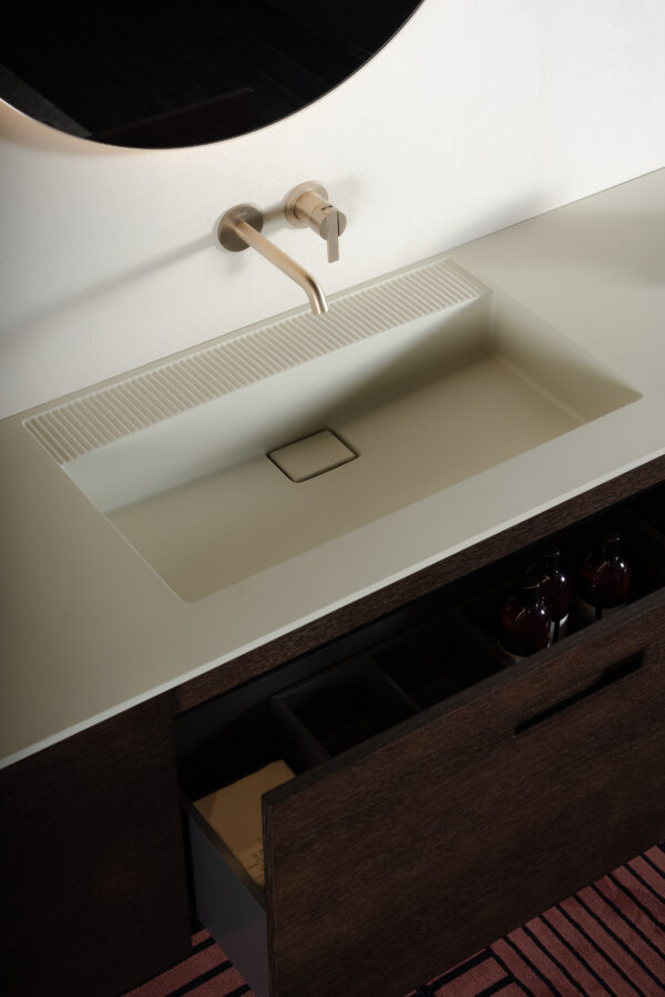 Vasque intégrée rectangulaire en solid surface_Collection Ease_Inbani - Chez Hydropolis