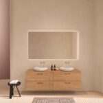 Ensemble meuble double vasques Ease en marbre de carrare_Inbani