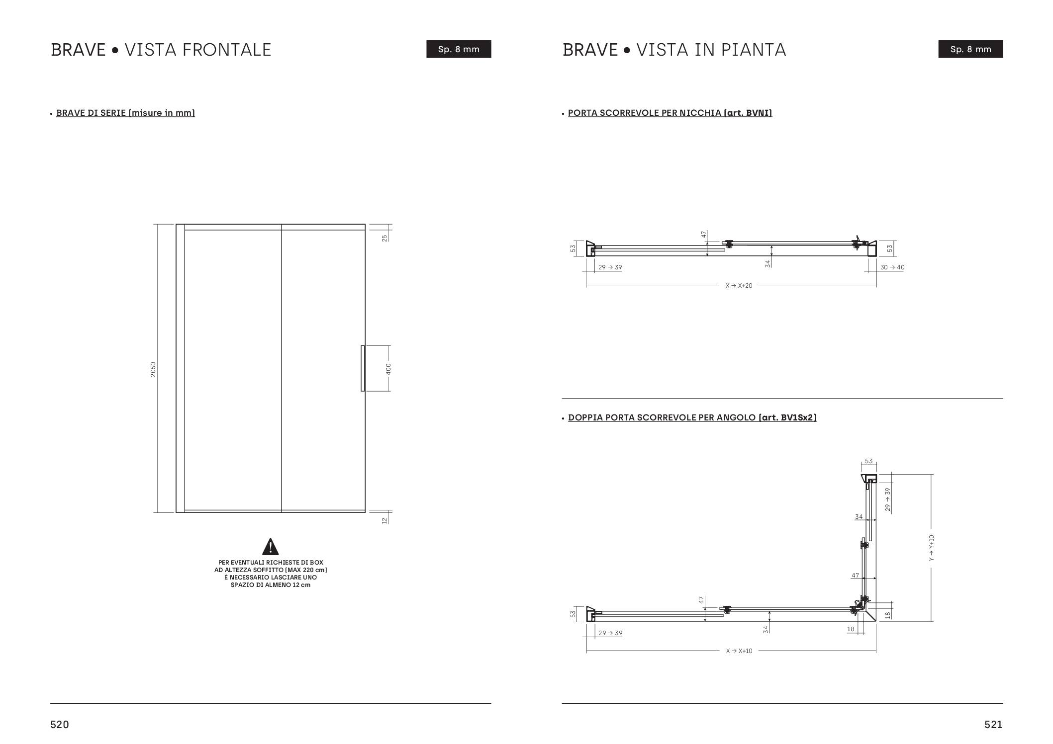 Fiche technique cabine de douche BRAVE - DISENIA