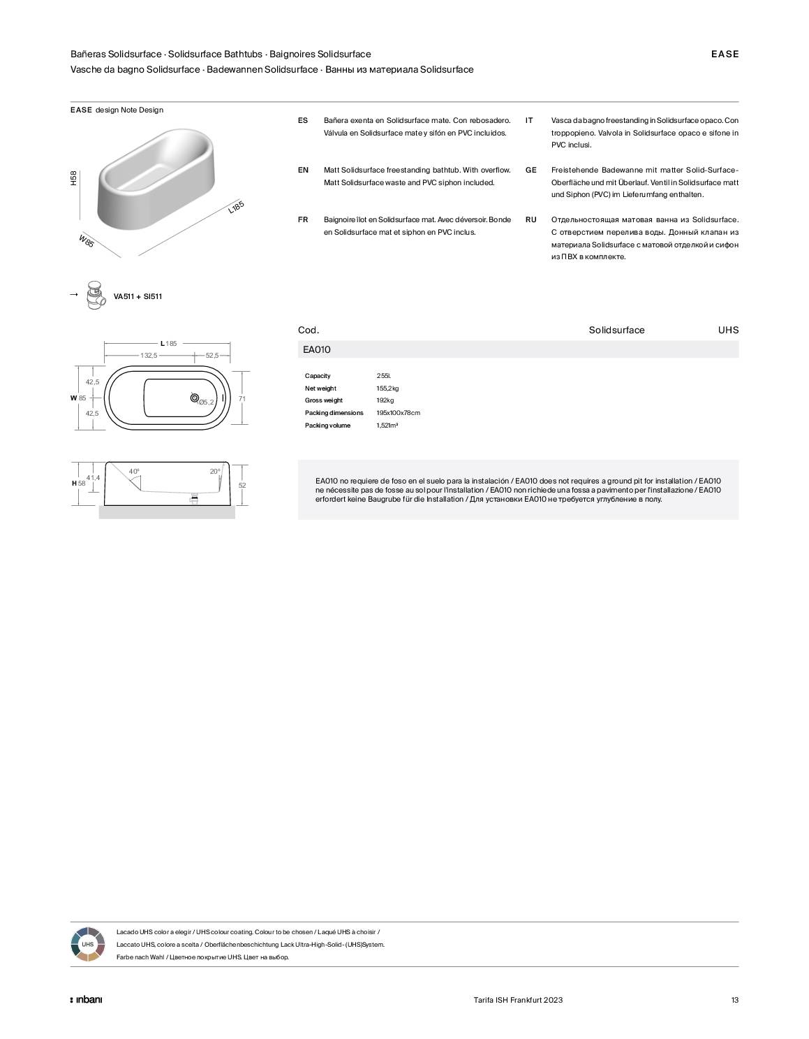 Fiche technique_Baignoire_Ease