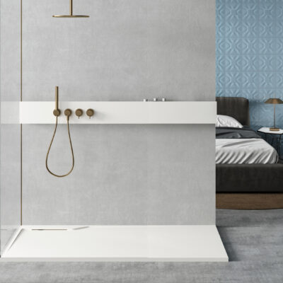 Hidrobox - Receveur de douche rectangulaire - Kromat - Couleur blanc - Texture Microtex - Hydropolis