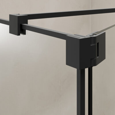 Paroi de douche walk-in VITO - Charnières en aluminium noires_TDA