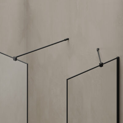 Paroi de douche walk-in VITO - bras de renfort en aluminium noir_TDA