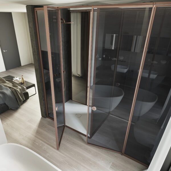 Parois de douche - portes battantes - Collection SUITE - Suggestion d'agencement - VISMARAVETRO