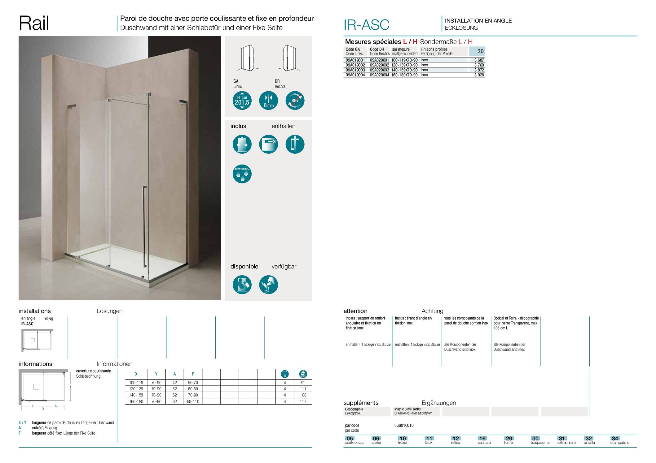 TDA_Fiche technique - Paroi de douche IR-ASC