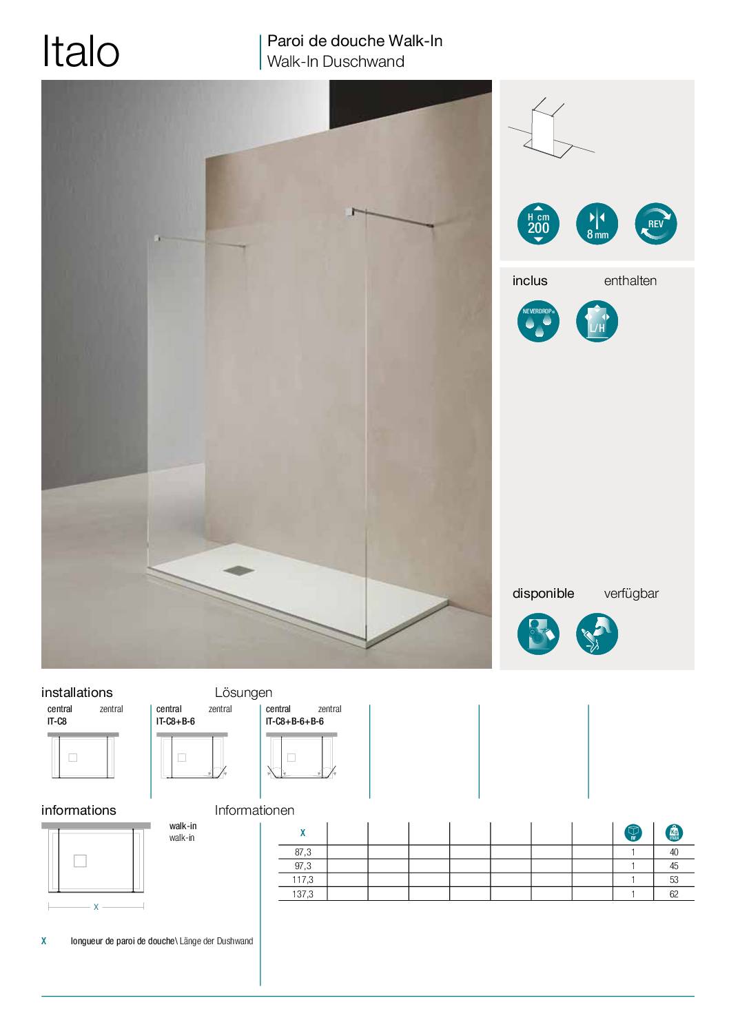 TDA_Paroi de douche Italo walk-in IT-C8