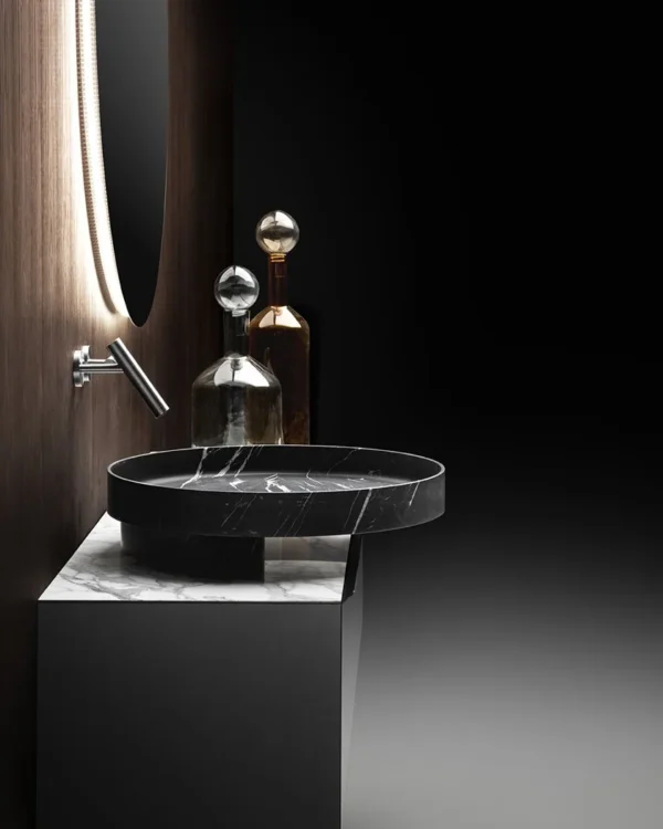Eccentrico - Falper - Vasque ronde à poser - Marbre ou Cristalplant - Hydropolis