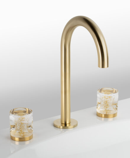 Cristal&Bronze_Collection CÉLESTE_Mélangeur de lavabo 3 trous_or