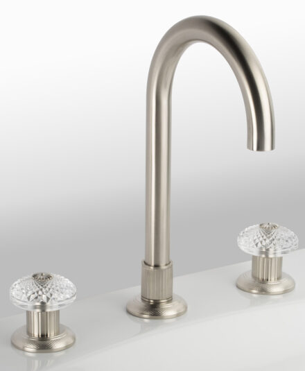 Cristal&Bronze_Collection ÉLÉGANCE CLASSIQUE_Mélangeur de lavabos 3 trous_Nickel mat