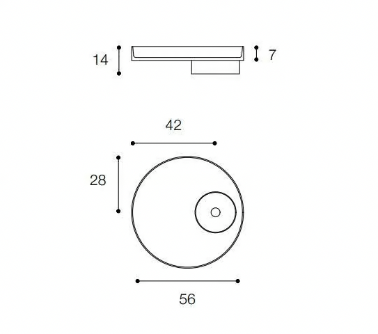 Technical Data - Eccentrico - Falper - Round countertop basin - Marble or Cristalplant - Hydropolis