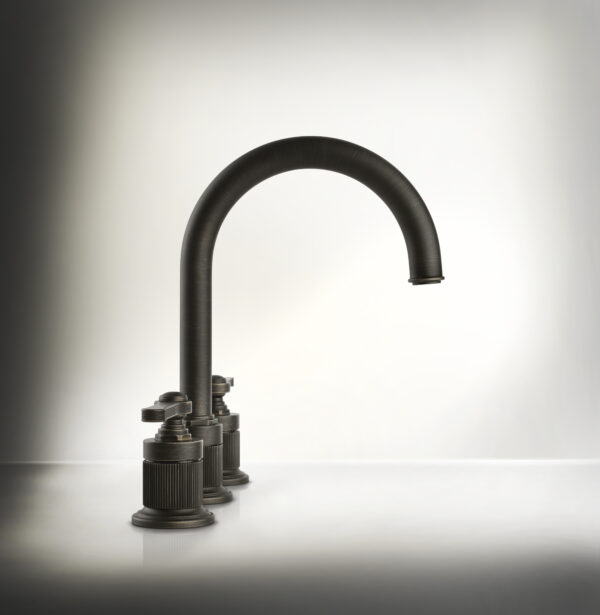 VENTI20_Mitigeur de lavabo 3 trous - Bec de cygne - Aged Bronze#187_Gessi