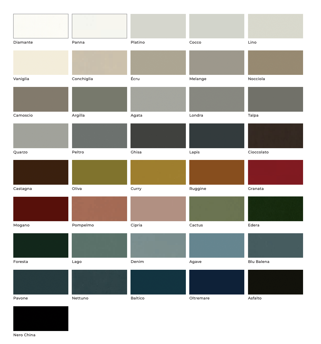 Calipso furniture - Matt lacquer colours