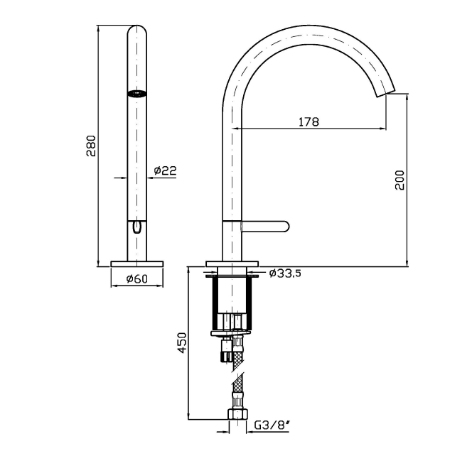 Zucchetti_ISY22_Robinet_Gorge_Monocommande_Plan_Technique