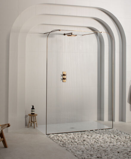 Matki EauZone EFDT1500AB Dome Twin Entrance Framed Wet Room Panel.Landscape