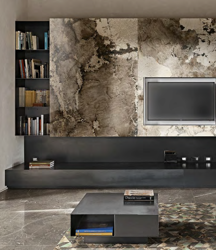 Héritage Luxe - Revêtement sol et mur en grès cérame, couleur Héritage Flame, disponible chez Hydropolis.