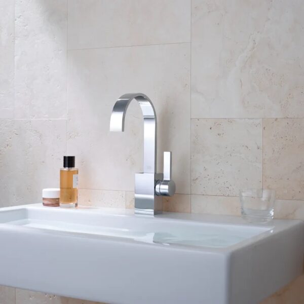 Mitigeur lavabo monotrou Dornbracht MEM en platine brossé