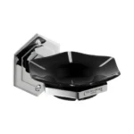 Czech and Speake porte savon mural chrome et noir - chez Hydropolis