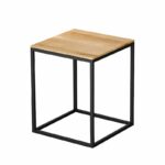 Tabouret en chêne et acier noir Bette - chez Hydropolis.