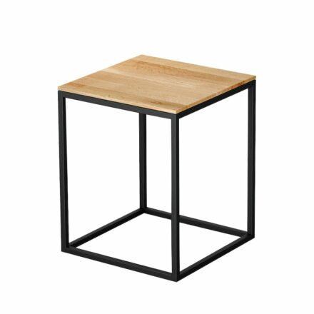 Tabouret en chêne et acier noir Bette - chez Hydropolis.