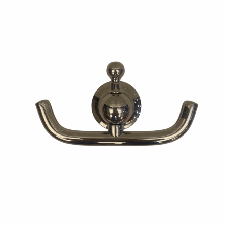 Patère double finition nickel de chez Zucchetti, collection Agorà - chez Hydropolis.