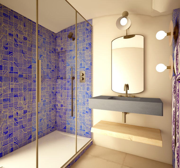 Projet Hydropolis - Modélisation 3D pour la rénovation d'une salle de bains contemporaine