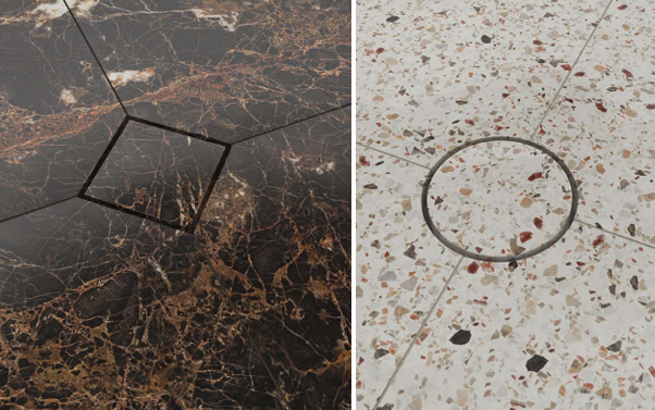 Invisible Quattro & Disco : Ces modèles sont particulièrement adaptés aux projets minimalistes en pierre naturelle, en carrelage XXL où la continuité visuelle est essentielle. Chez Hydropolis